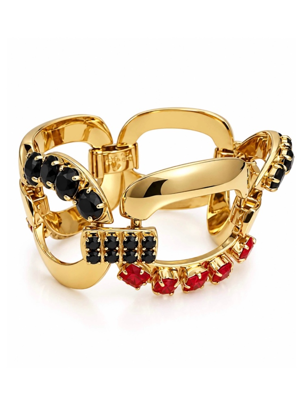 KATE SPADE • Vintage Gold Multicolor Stone Crystal Statement Link Bracelet